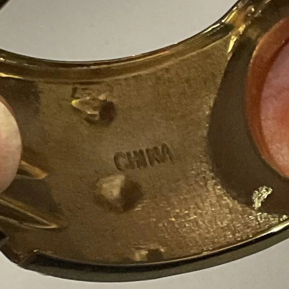 Amedeo Carved Cameo Enamel Hinged Statement Bangle - Picture 3 of 5